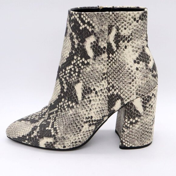 Steve Madden Snakeskin Print Ankle Booties Block Heel Side Zip Womens Sz 7.5 - Picture 6 of 10